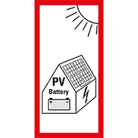 Hinweisschild Photovoltaikanlage mit Batteriespeicher..., VDE-AR, Folie,100x50mm