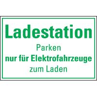 Hinweisschild Ladestation Elektrofahrzeug, Kunststoff, 300x200mm