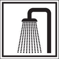 Türschild Piktogramm Dusche, Folie, selbstklebend, 150x150mm