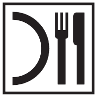 Türschild Piktogramm Kantine, Folie, selbstklebend, 150x150mm
