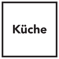 Türschild Küche, Folie, selbstklebend, 150x150mm
