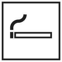 Türschild Pikto Rauchen gestattet, Folie, selbstklebend, 150x150mm