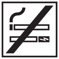 Türschild Pikto Rauchen und E-Zigarette verboten, Folie, selbstklebend,150x150mm