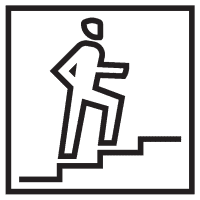 Türschild Piktogramm Treppe, Folie, selbstklebend, 150x150mm