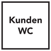 Türschild Kunden-WC, Folie, selbstklebend, 150x150mm