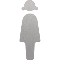 Piktogramm WC-Damen, ASR A4.1, Aluminium, selbstklebend, 1,5mm, Höhe 150mm