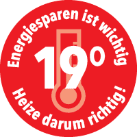 Klimalabel Energiesparen ist wichtig - Heize darum richtig!, Folie, Ø 100mm