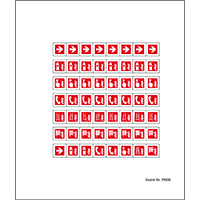 Minisymbol-Sammelbogen Brandschutz I, ASR/ISO, Folie, selbstklebend,8mm,56/Bogen