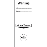 Grundetikett Wartung am...durch...nä.Wartung, Folie, selbstkl.,40x100mm,5/Bogen