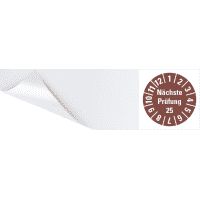 Kabelprüfplakette Nächste Prüfung 25, braun, Folie, selbstkl.,57x25mm,6/Bogen