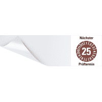Kabelprüfplakette Nä.Prüftermin 25, braun, Folie, selbstkl., 95x25mm, 6/Bogen