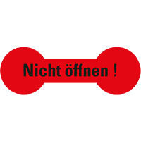 Sich.siegel Nicht öffnen!, RoHS-konform, leuchtrot, Haftpapier,20x60mm,12/Bogen