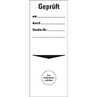 Grundetikett Geprüft am...durch...Geräte-Nr., Folie, selbstkl.,40x100mm,5/BOG