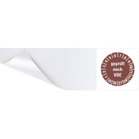 Kabelprüfplakette geprüft nach VDE 25-28, braun, Folie, 95x25mm, 6/Bogen