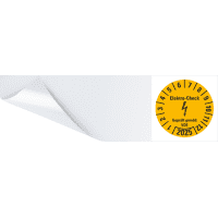 Kabelprüfplakette Elektro-Check Gepr.gem.VDE 2025, gelb, Folie,57x25mm,6/Bogen