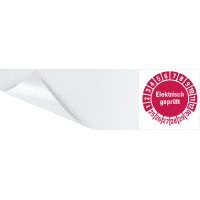Kabelprüfplakette Elektr. geprüft 25-30, rot, Folie, selbstklebend,57x25mm,6/Bogen
