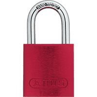 ABUS Vorhangschloss Aluminium 72/40, rot, Bügelhöhe 27mm,39x74x19mm,2 Schlüssel