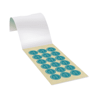 Prüfplakette DGUV3, NP, 30-35, hellblau, Primärfaser-Graspapier, Ø30mm, 18/Bogen