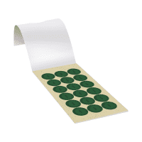 Prüfplakette geprüft 30-35, grün, Primärfaser-Graspapier, Ø 30mm, 18/Bogen