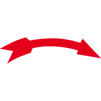 Drehrichtungspfeil, rechtsw., RoHS konform, rot, Folie, selbstkl.,111x19mm,5/Bogen