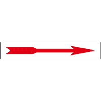 Drehrichtungspfeil, RoHS konform, gerade, rot, Folie, selbstkl.,60x10mm,5/Bogen