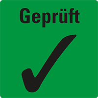 Organisationsetikett Geprüft, grün, Haftpapier, ablösbar,17x17mm,500/Rolle