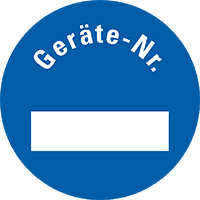 Inventaretikett Geräte-Nr., blau, Dokumentenfolie, selbstklebend, Ø 30mm,180/Heft
