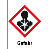 Gefahrensymbol Gesundheitsgefahr GHS08, Gefahr, Folie, 105x148mm