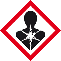 Gefahrensymbol Gesundheitsgefahr GHS08, Folie mit Polyesterlam.,105x105mm,2/Bogen