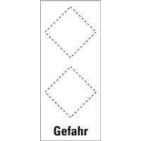 Grundetikett Gefahr, für 2 GHS-Piktogramme, Folie, selbstklebend,30x70mm,8/Bogen