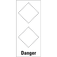 Grundetikett Danger, für 2 GHS-Piktogramme, Folie, selbstklebend,30x70mm,8/Bogen