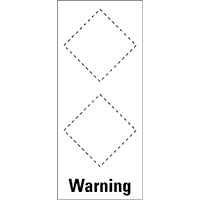 Grundetikett Warning, für 2 GHS-Piktogramme, Folie, selbstklebend,30x70mm,8/Bogen
