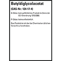 GHS-Etikett Butyldiglycolacetat, gem.GefStoffV/GHS/CLP, Folie, 52x74mm, 10/Bogen