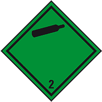 Verpackungskennzeichen Kl. 2.2 Nicht entflamm..., Folie, seewasserb., 100x100mm