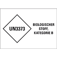 Verp.kennz. Ansteckungsgefährliche Stoffe, UN 3373, Folie, selbstklebend,210x148mm