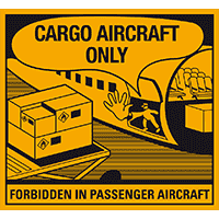 Verpackungsetikett Cargo Aircraft only, Haftpapier, permanent,125x115mm,1000/Rolle
