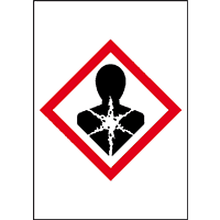 Gefahrensymbol Gesundheitsgefahr GHS08, Folie, selbstklebend, 26x37mm, 10/Bogen