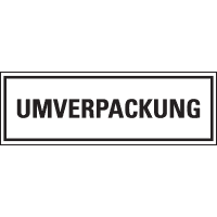 Verpackungskennzeichen UMVERPACKUNG, Cellulose-Folie, 147x50mm, 500/Rolle