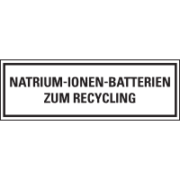 Verpackungszeichen Natriumbatterien zum Recycling, deutsch, seewasserb.,500/Rolle