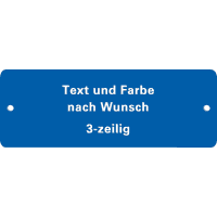 Gravurschild nach Wunsch, 3-zeilig, zum Aufnieten, Kunststoff, 20x72mm