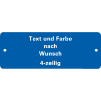 Gravurschild nach Wunsch, 4-zeilig, zum Aufnieten, Kunststoff, 20x72mm