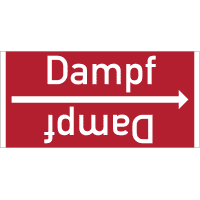 Rohrleitungsband Dampf, DIN 2403, ab Ø 15mm, rot/weiß, 33m/Rolle