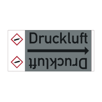 Rohrleitungsband Druckluft, DIN 2403, ab Ø 15mm, grau/schwarz, 33m/Rolle