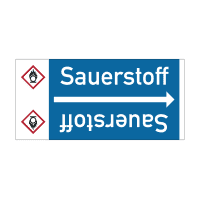 Rohrleitungsband Sauerstoff, DIN 2403, ab Ø 15mm, blau/weiß, 33m/Rolle