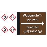 Rohrleitungsband Wasserstoffperoxid, DIN 2403, ab Ø 15mm, braun/weiß, 33m/Rolle