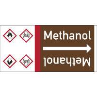 Rohrleitungsband Methanol, DIN 2403, ab Ø 15mm, braun/weiß, 33m/Rolle