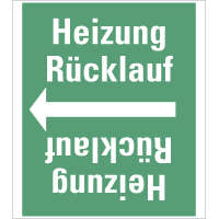 Rohrleitungsband Heizung Rücklauf, praxisbewährt, ab Ø 50mm, grün/weiß,33m/Rolle