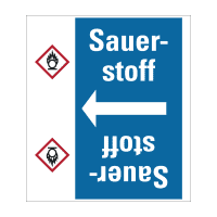 Rohrleitungsband Sauerstoff, praxisbewährt, ab Ø 50mm, blau/weiß, 33m/Rolle