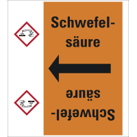 Rohrleitungsband Schwefelsäure, praxisbewährt, ab Ø 50mm, orange/schwarz,33m/Rolle