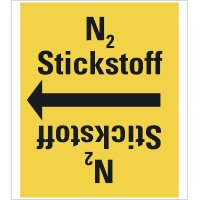 Rohrleitungsband N2 Stickstoff, praxisbewährt, ab Ø 50mm, gelb/schwarz,33m/Rolle